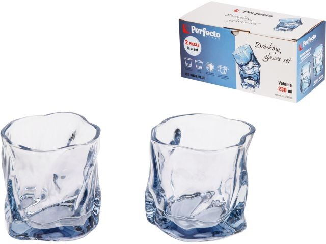 Купить набор стаканов, 2 шт., 230 мл, серия Ice Rock Blue, PERFECTO LINEA (31-290200)