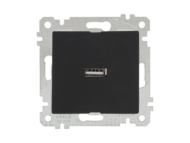 Купить розетка 1-ая USB (скрытая, без рамки) черная, RITA, MUTLUSAN (USB charge, 5V-2.1A) (2200 448 0184)
