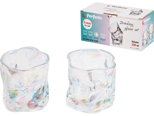 Купить набор стаканов, 2 шт., 230 мл, серия Ice Rock Opal Glow, PERFECTO LINEA (31-290300)