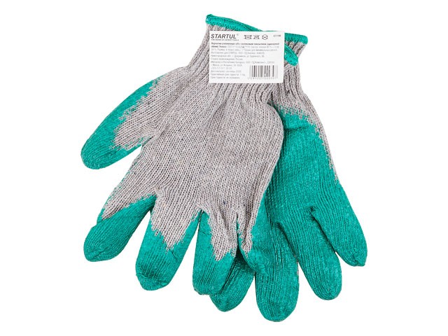 Купить перчатки утепленные х/б с латексным покрытием (одинарный облив) 7класс STARTUL (ST7198)