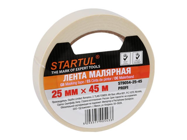 Купить лента малярная 25ммх45м STARTUL PROFI (ST9054-25-45), белая (производство РФ)