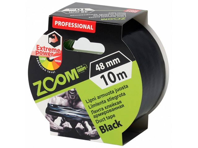 Купить лента армированная клейкая 48ммх10м ZOOM (черная 250 мкм) (02-5-4-005)