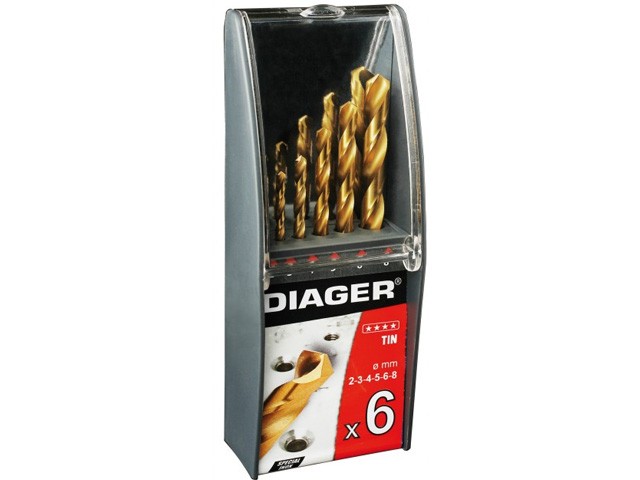 Купить набор сверл по мет. 2-8мм 6шт HSSTiN (Diager) (707C) (DIAGER)