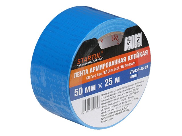 Купить лента армированная клейкая 50ммх25м синяя STARTUL PROFI (Повышенный уровень устойчивости к влаге и жидкости) (ST9039-45-25)