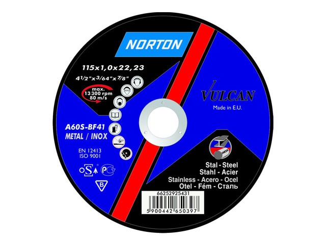 Купить круг отрезной 125х2.5x22.2 мм для металла Vulcan NORTON (66252925443)