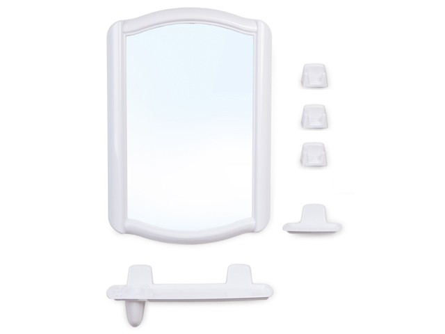 Купить набор для ванной Berossi 46 (Беросси 46), белый мрамор, BEROSSI (Изделие из пластмассы. Размер зеркало 352 х 520 мм) (НВ04604000)