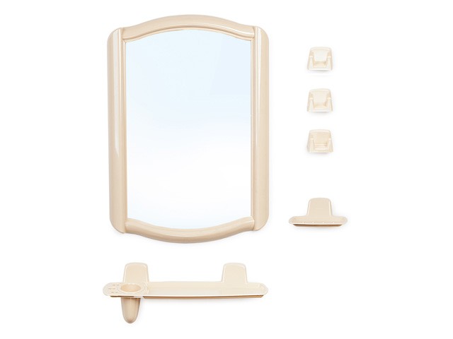 Купить набор для ванной Berossi 46 (Беросси 46), светло-бежевый, BEROSSI (Изделие из пластмассы. Размер зеркало 352 х 520 мм) (НВ04607000)