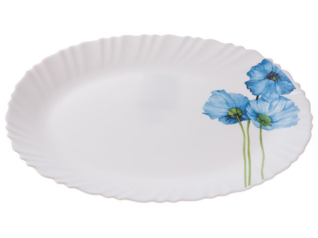 Купить блюдо стеклокерамическое, 320 мм, овальное, серия Синий мак, DIVA LA OPALA (Collection Classique Прекрасный подарок) (13-132021)