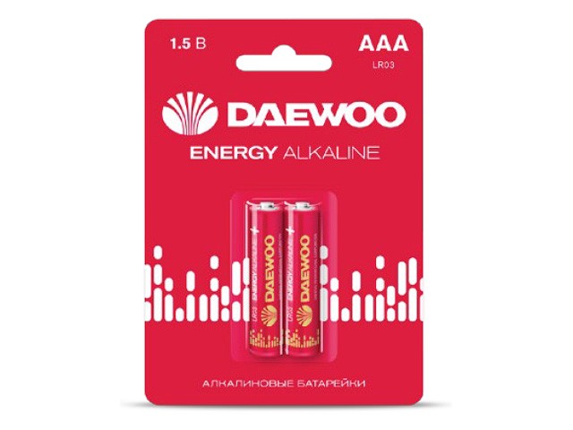 Купить батарейка AAA LR03 1,5V alkaline BL-2шт DAEWOO ENERGY (5029873)