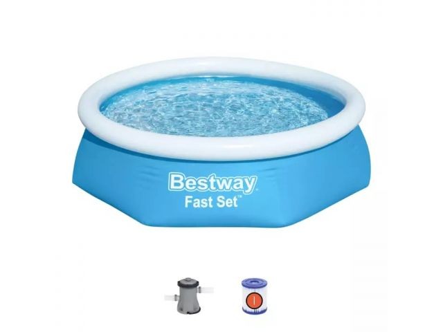Купить надувной бассейн Fast Set, 244 х 61 см, комплект, BESTWAY (57450)