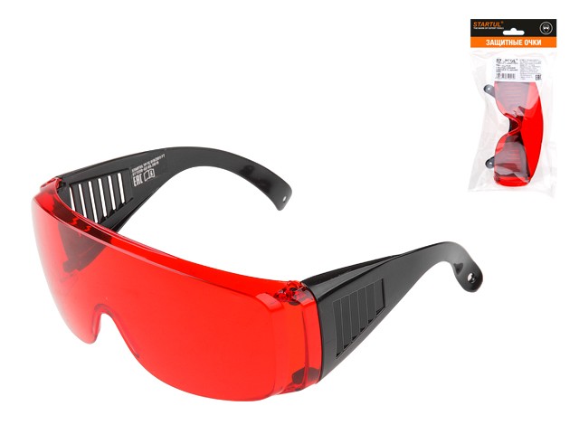 Купить очки защитные открытые О-11 красные 20351 STARTUL (подвес) (ST7220-11)