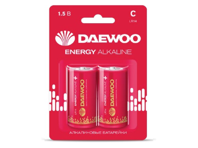 Купить батарейка C LR14 1,5V alkaline BL-2шт DAEWOO ENERGY (5029996)