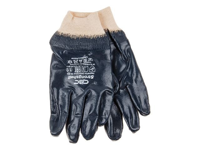 Купить перчатки х/б, нитриловое полное покрытие, манжет резинка, 11 р-р Strongshell (28-402) (STARTUL)