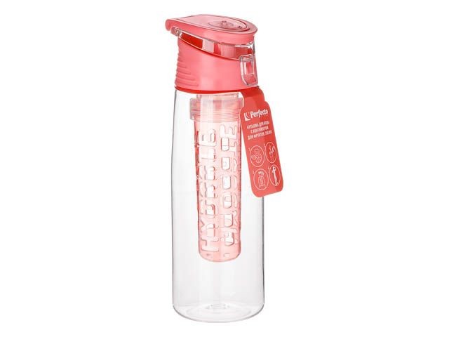 Купить бутылка для воды с контейнером д/фруктов, 750 мл, нежно-розовая, PERFECTO LINEA (спорт, развлечение, ЗОЖ) (34-758075)