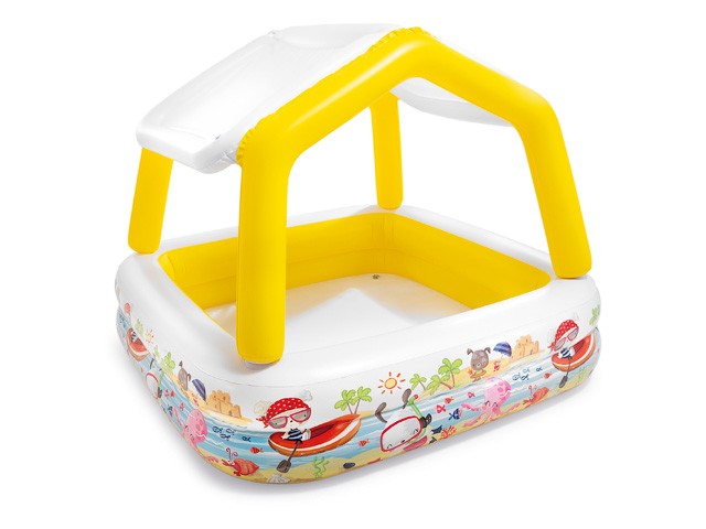 Купить надувной детский бассейн с навесом Sun Shade, 157х157х122 см, INTEX (от 2 лет) (57470NP)