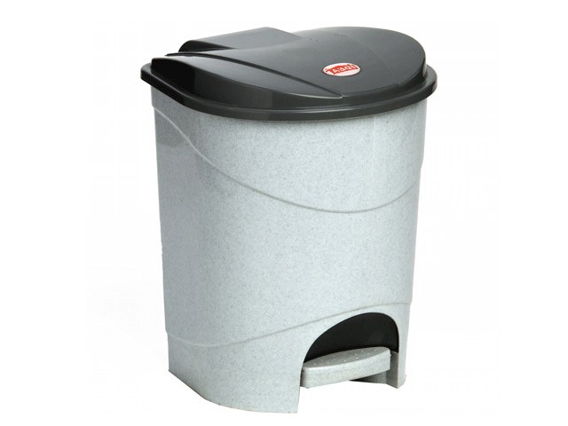 Купить контейнер для мусора с педалью 11л (бежевый мрамор) (М2891) (IDEA)