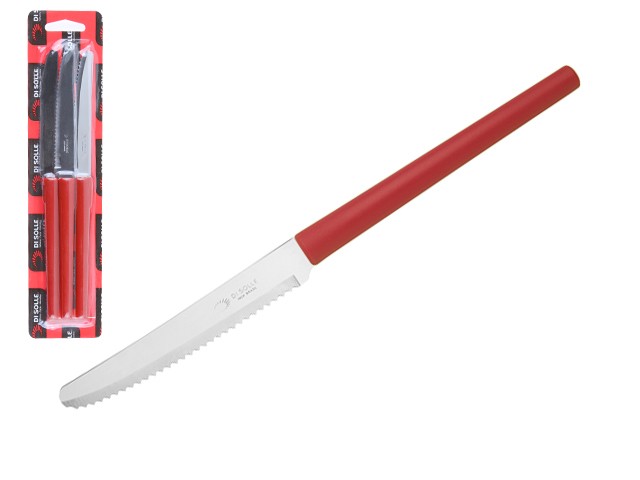 Купить набор ножей столовых, 3шт., серия MILLENIUN, красные, DI SOLLE (Супер цена! Длина: 213 мм, длина лезвия: 101 мм, толщина: 0,8 мм. Прочная пластиковая 