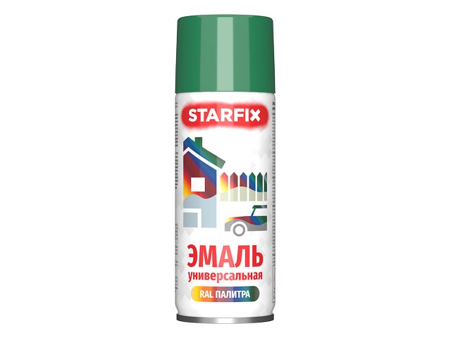 Купить краска-эмаль аэроз. универсальная зеленый STARFIX 520мл (6029) (Цвет зеленый) (SM-100057-1)