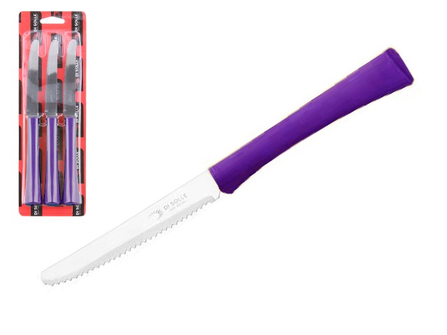 Купить набор ножей столовых, 3шт., серия INOVA D+, фиолетовые, DI SOLLE (Супер цена! Длина: 217 мм, длина лезвия: 101 мм, толщина: 0,8 мм. Прочная пластикова