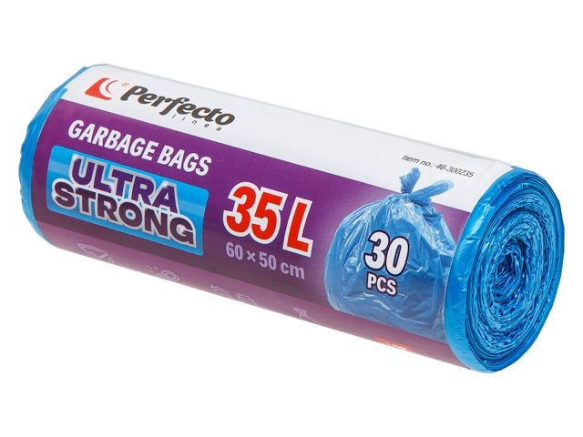Купить пакеты для мусора, Ultra strong, 35 л, 30 шт., PERFECTO LINEA (46-300235)