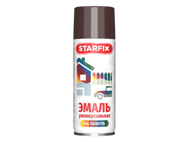 Купить краска-эмаль аэроз. универсальная шоколадный STARFIX 520мл (8017) (Цвет шоколадный) (SM-102045-1)