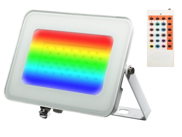 Купить прожектор светодиодный PFL -RGB-WH  30w  IP65Jazzway драйвер в комплекте (Цветной+ пульт в комплекте, угол освещения 100с) (5012103) (JAZZWAY)