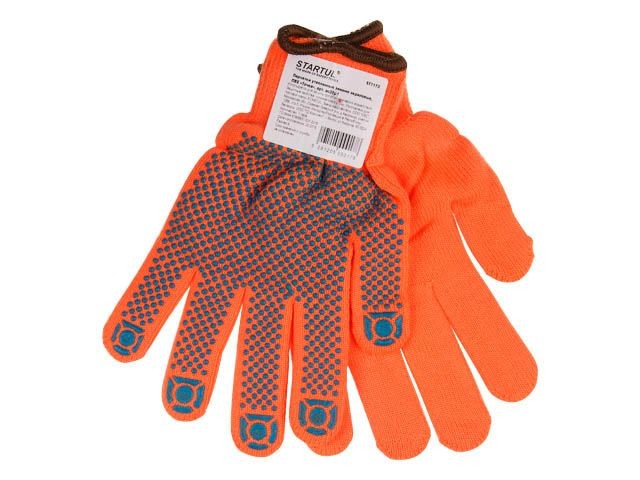 Купить перчатки утепленные акриловые с ворсом, ПВХ "Точка" 9 р-р, STARTUL (с ворсом) (ST7108-9)