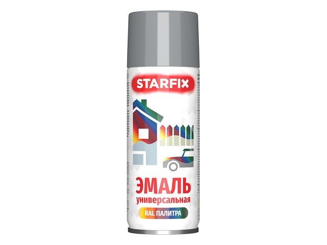 Купить краска-эмаль аэроз. универсальная серый светлый STARFIX 520мл (7046) (Цвет серый светлый) (SM-101074-1)
