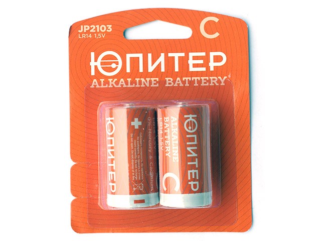 Купить батарейка C LR14 1,5V alkaline 2шт. ЮПИТЕР (JP2103)