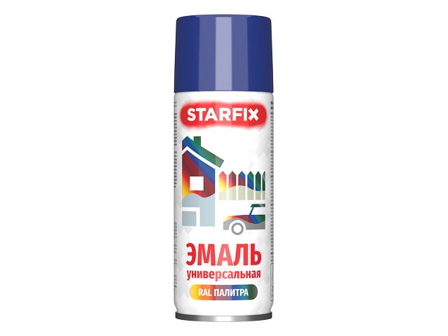 Купить краска-эмаль аэроз. универсальная синий темный STARFIX 520мл (5002) (Цвет синий темный) (SM-99030-1)