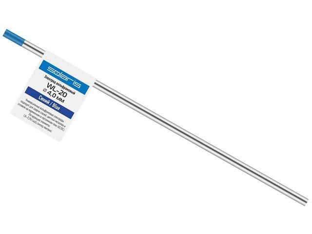 Купить электрод вольфрамовый синий WL-20, Ф 4,0 мм (1 шт) SOLARIS (WM-4515)