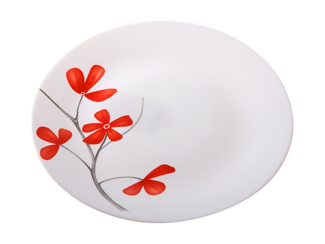 Купить тарелка обеденная стеклокерамическая, 267 мм, круглая, серия Цветок вишни, DIVA LA OPALA (Collection Ivory) (13-126725)