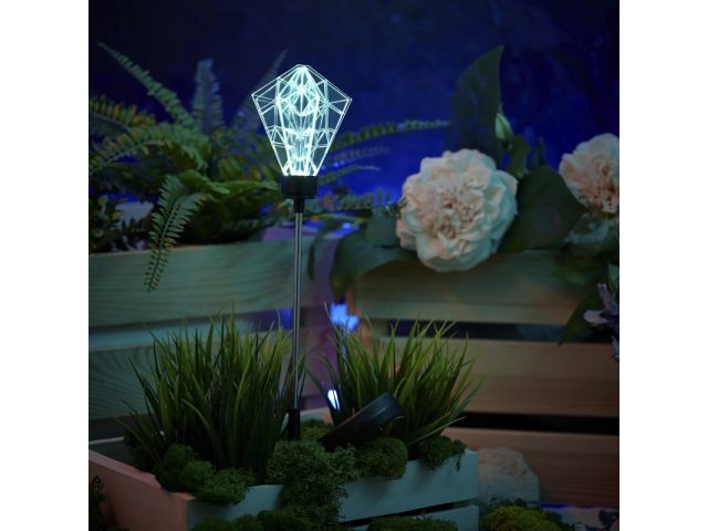 Купить светильник садовый на солнечной батарее "Хрустальный Цветок" LED RGB LAMPER (со встроенным аккумулятором, солнечной панелью, на колышке) (602-1001)