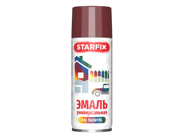 Купить краска-эмаль аэроз. универсальная вишневый STARFIX 520мл (3004) (Цвет вишневый) (SM-97032-1)