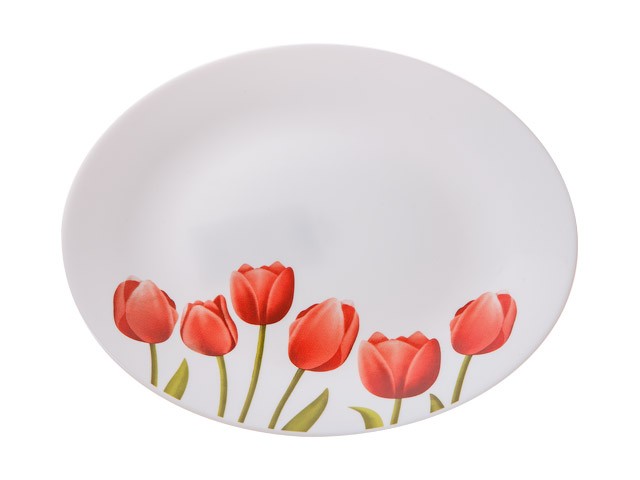 Купить тарелка обеденная стеклокерамическая, 267 мм, круглая, серия Сад тюльпанов, DIVA LA OPALA (Collection Ivory) (13-126727)