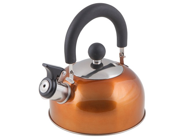 Купить чайник со свистком, нержавеющая сталь, 1.2 л, серия Holiday, оранжевый металлик, PERFECTO LINEA (диаметр 16,5 см, высота 13,5 см, общий объем изделия 