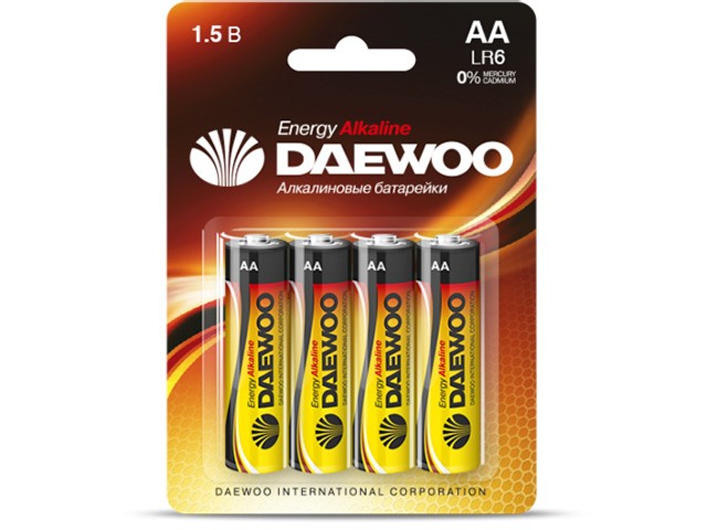 Купить батарейка AA LR6 1,5V alkaline BL-4шт DAEWOO ENERGY (1030368)