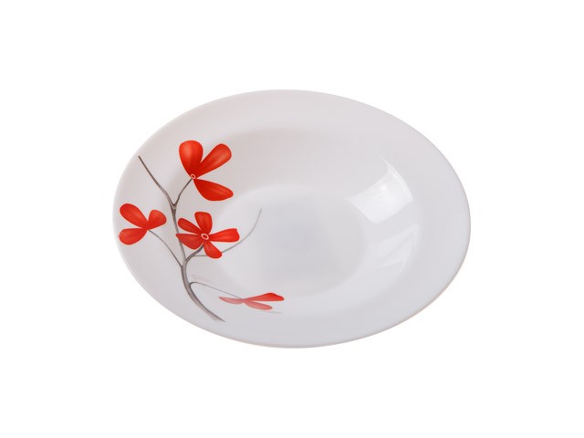 Купить тарелка глубокая стеклокерамическая, 203 мм, круглая, серия Цветок вишни, DIVA LA OPALA (Collection Ivory) (14-120325)