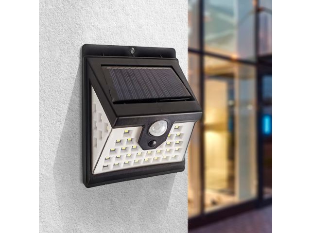 Купить прожектор садовый на солнечной батарее NEW AGE, 3 режима работы REXANT (Датчик движения плюс датчик освещенности, кнопка вкл/выкл герметичная фасадная