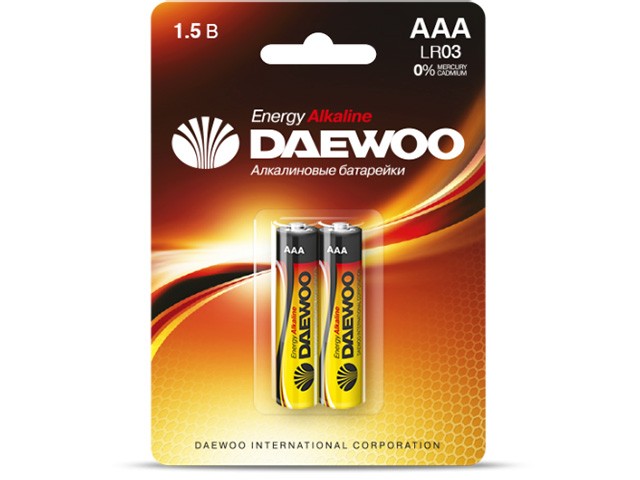 Купить батарейка AAA LR03 1,5V alkaline BL-2шт DAEWOO ENERGY (1030375)