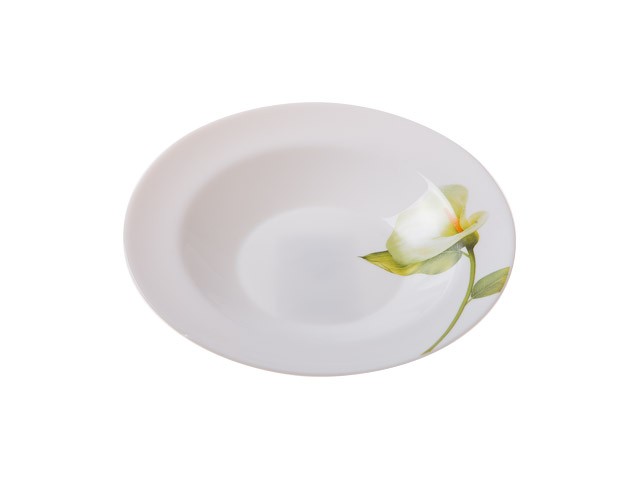 Купить тарелка глубокая стеклокерамическая, 203 мм, круглая, серия Белая калла, DIVA LA OPALA (Collection Ivory) (14-120326)