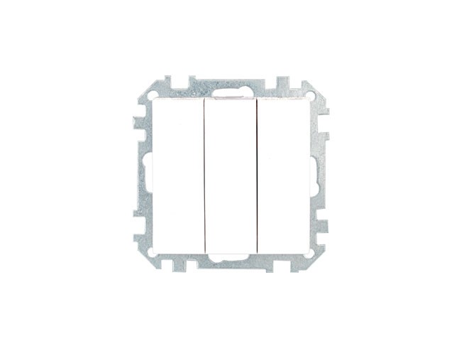 Купить выключатель 3 клав. (cкрытый, 10А) белый, Стиль, Bylectrica (Выключатель трехклавишный скрытой установки) (С0510-529) (BYLECTRICA)