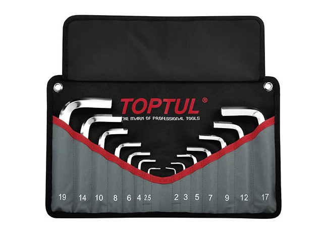 Купить набор ключей шестигр. 2-19мм 14шт (черное полотно) TOPTUL (GPAQ1401)