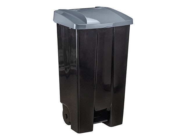Купить контейнер для мусора 110л с педалью на колесах (синий) (М2395) (IDEA)