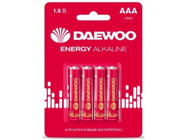 Купить батарейка AAA LR03 1,5V alkaline BL-4шт DAEWOO ENERGY (5029903)