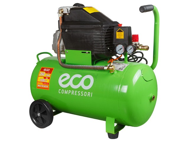 Купить компрессор ECO AE-501-1 (260 л/мин, 8 атм, коаксиальный, масляный, ресив. 50 л, 220 В, 1.80 кВт)