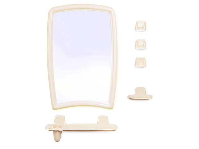 Купить набор для ванной Berossi 41 (Беросси 41), светло-бежевый, BEROSSI (Изделие из пластмассы. Размер зеркало 350 х 520 мм) (НВ04107000)