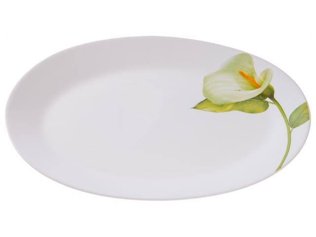 Купить блюдо стеклокерамическое, 320 мм, овальное, серия Белая калла, DIVA LA OPALA (Collection Ivory Прекрасный подарок) (13-132026)