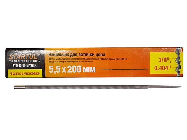 Купить напильник для заточки цепей ф 5.5 мм STARTUL MASTER (ST5015-55) (для цепей с шагом 3/8", 0.404")