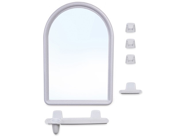 Купить набор для ванной Berossi 56 (Беросси 56), белый мрамор, BEROSSI (Изделие из пластмассы. Размер зеркало 360 х 520 мм) (НВ05604000)